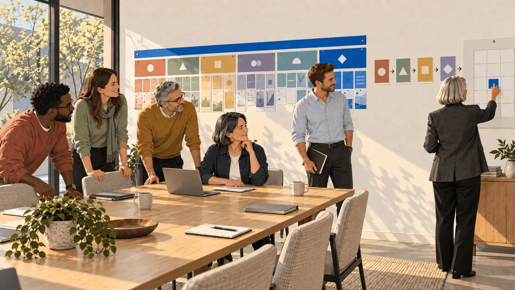 A working session that ends with the buyer confirming the next date on the plan before anyone leaves the room.