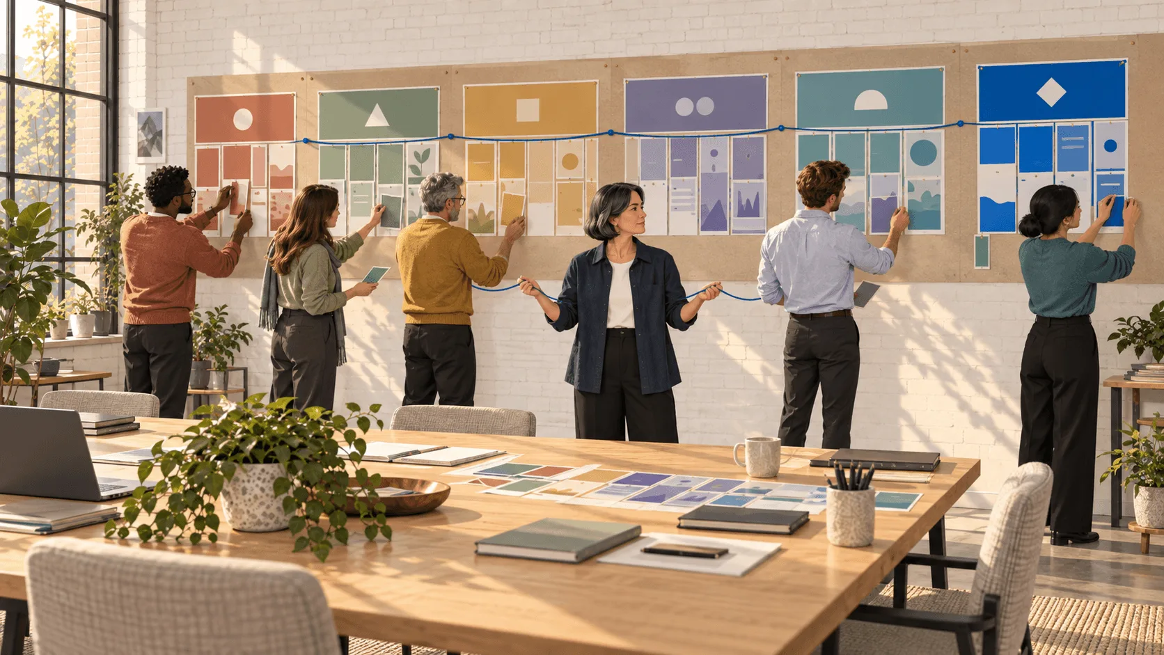 The partner at the center of the table, the only one holding the full view across every contributing brand.