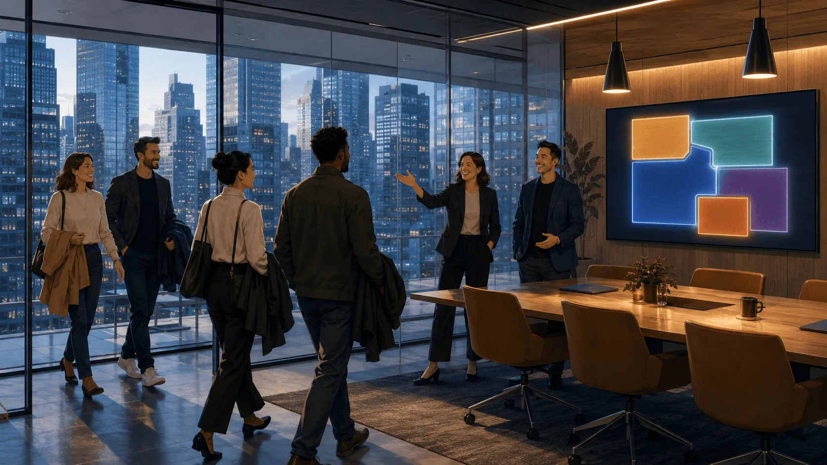 The first meeting confirming a story the buyer's room already knows.