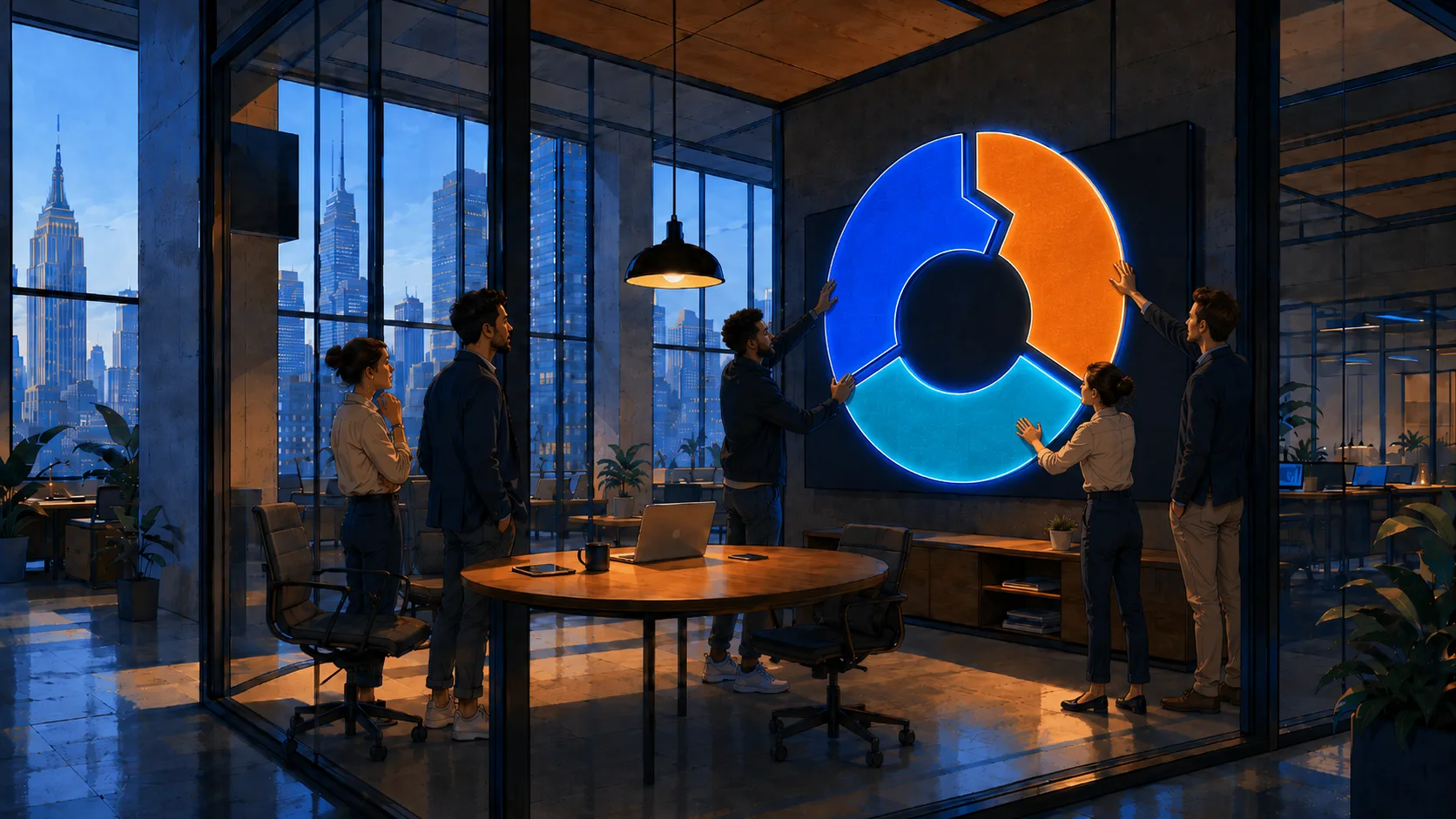 Three partners each fitting a distinct contribution into one unified solution story.